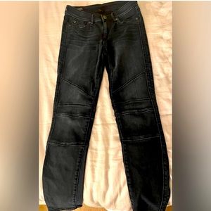 True Religion Jeans Stretch Moto Dark Wash Skinny Denim NWOT